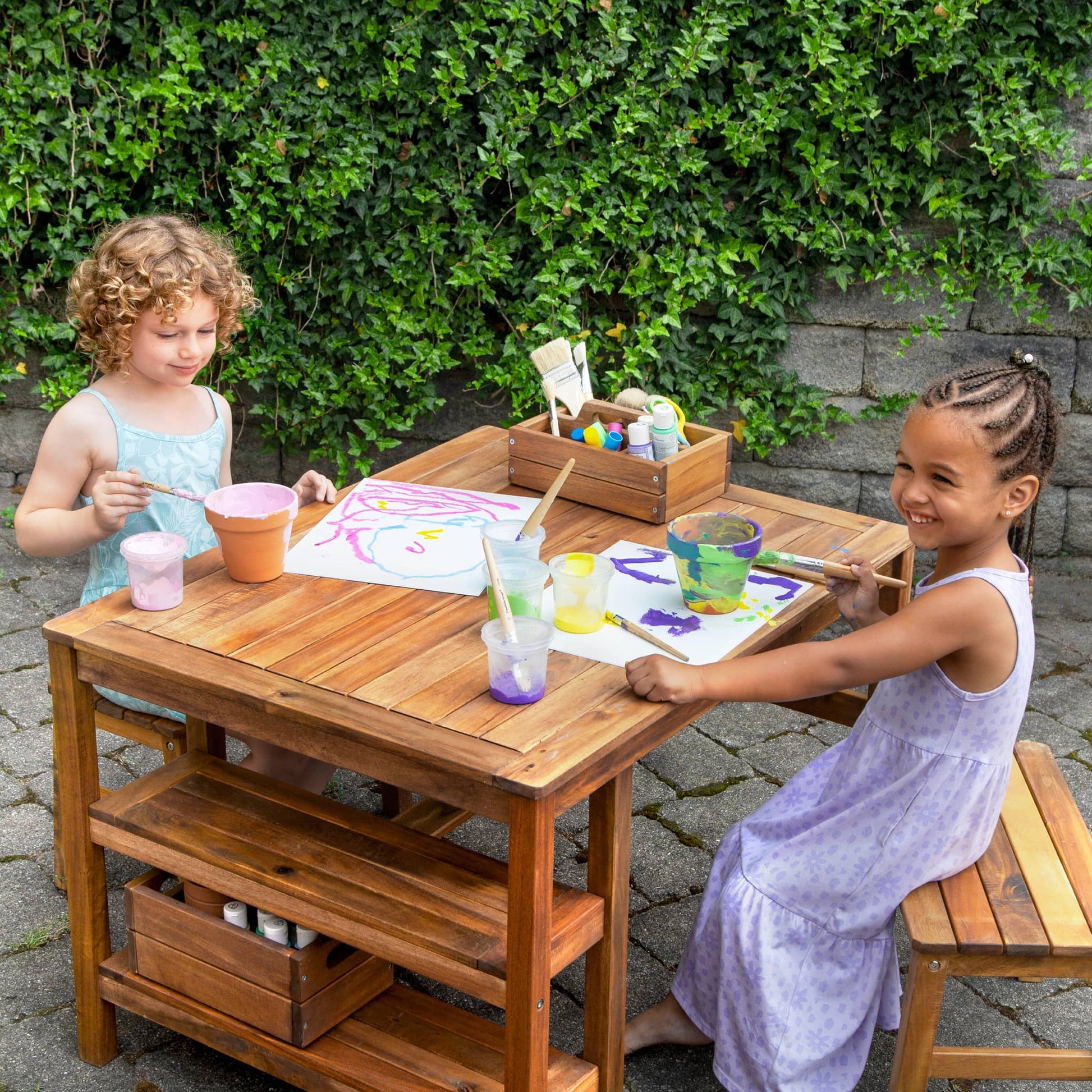 Martha Stewart Kids' Outdoor Craft Table and Bench Set