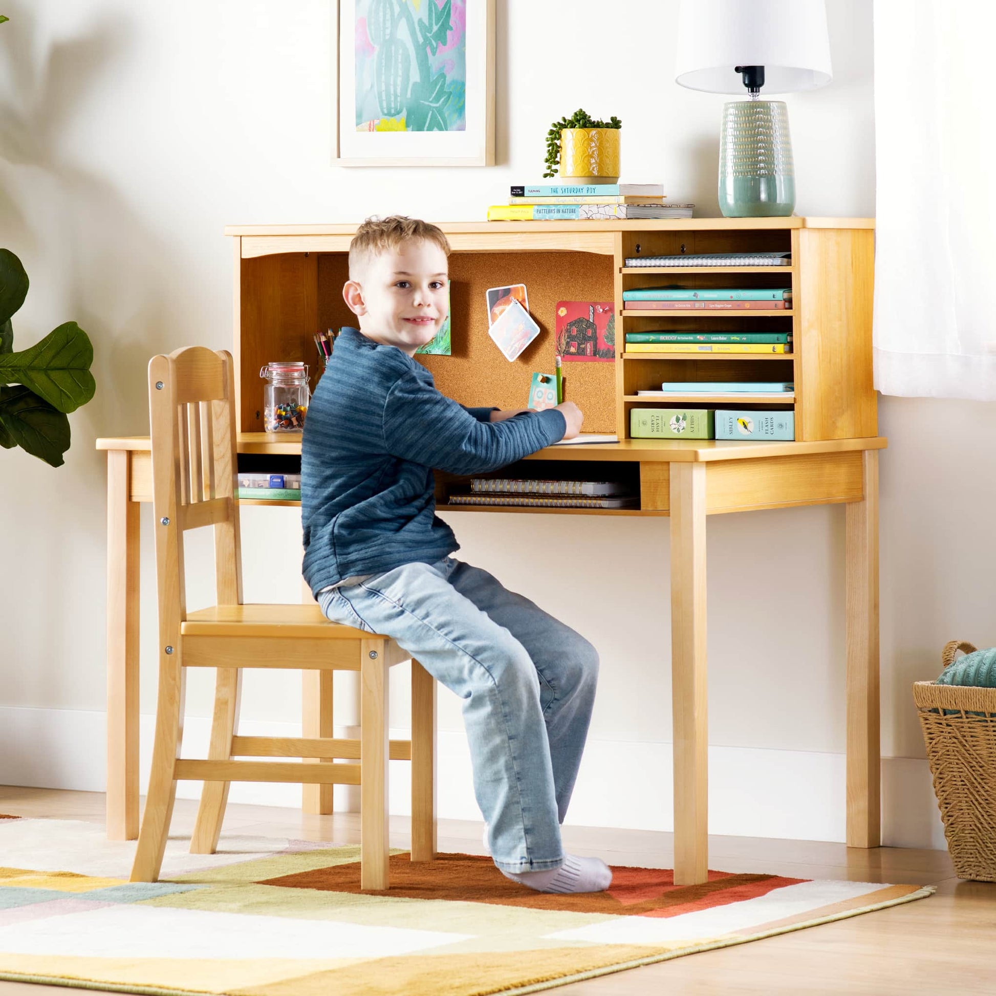 Kids' Media Desk, Hutch and Chair Set