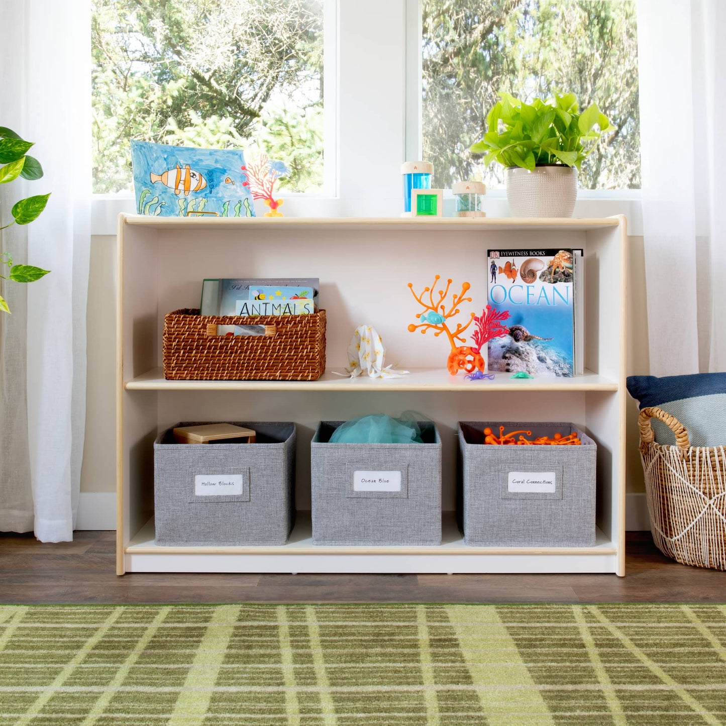 EdQ 2-Shelf Open Storage with Bins - 30"