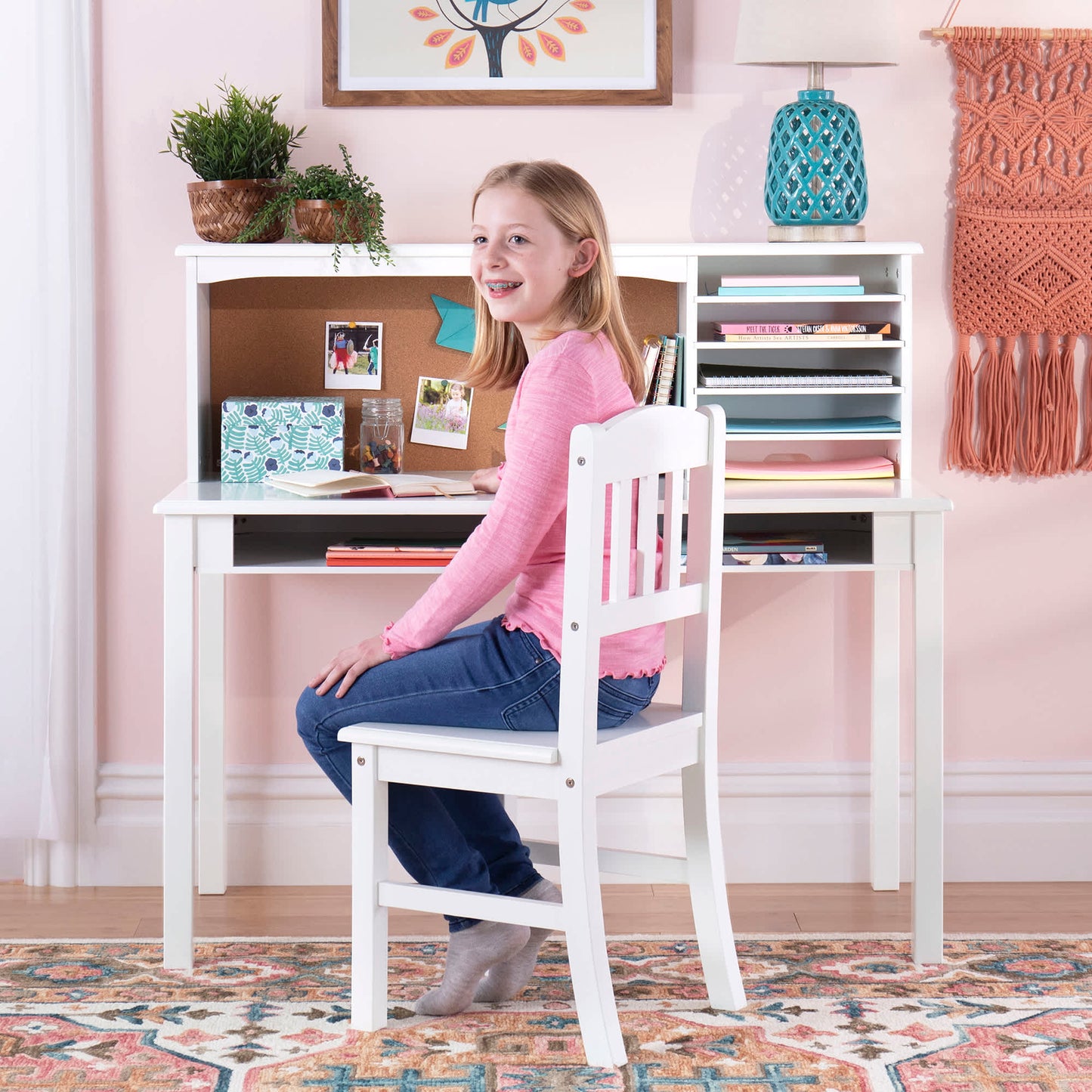 Kids' Media Desk, Hutch and Chair Set