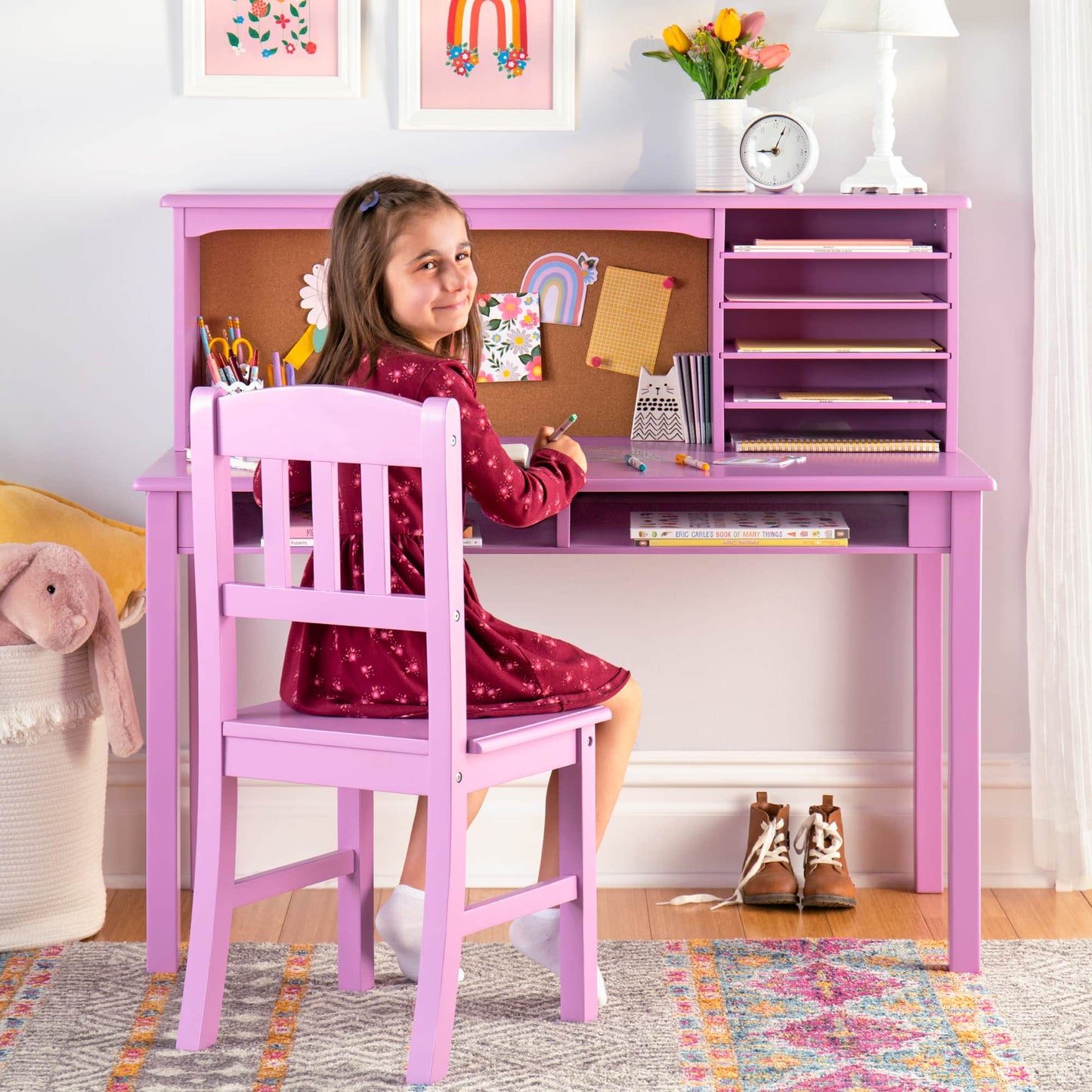 Kids' Media Desk, Hutch and Chair Set
