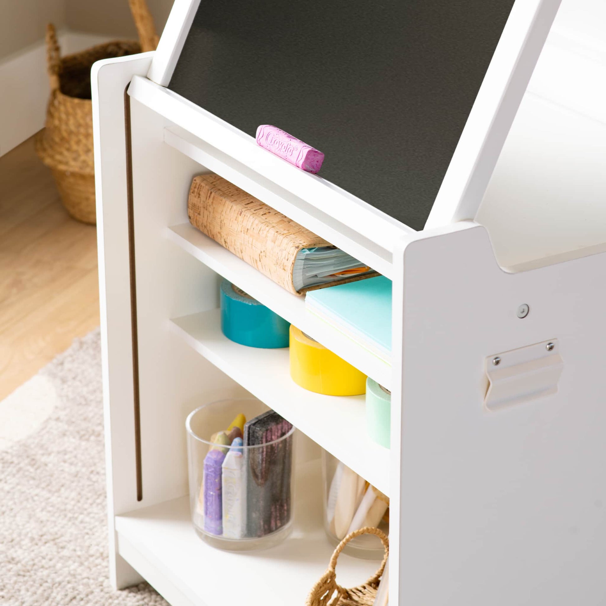 Kids' Desk to Easel Art Cart