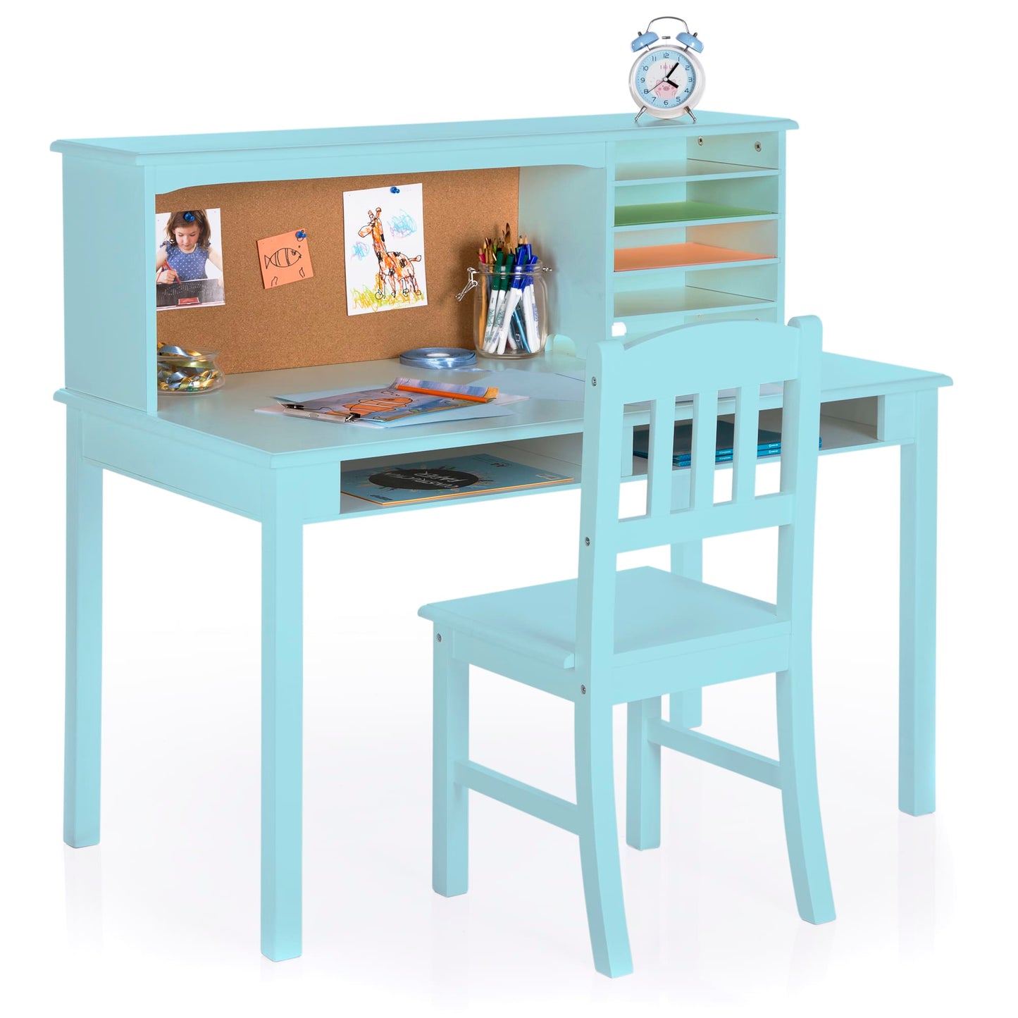 Kids' Media Desk, Hutch and Chair Set